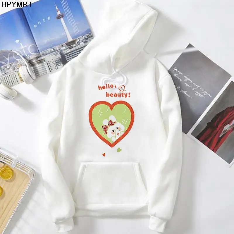 2022 Hipster Hoodie Womens Autumn And Winter Long Sleeve Hooded pocket Sweatshirts Cartoon Heart-shaped Printed Hoodies Female