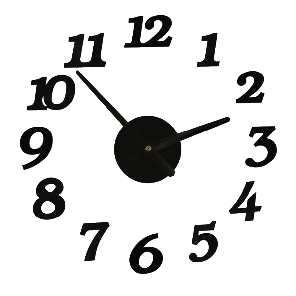 

Creative Wall Clock Silent Frameless Hanging 12 Self Adhesive Numbers Water Steam Resistant Decorative Home Office Bathroom