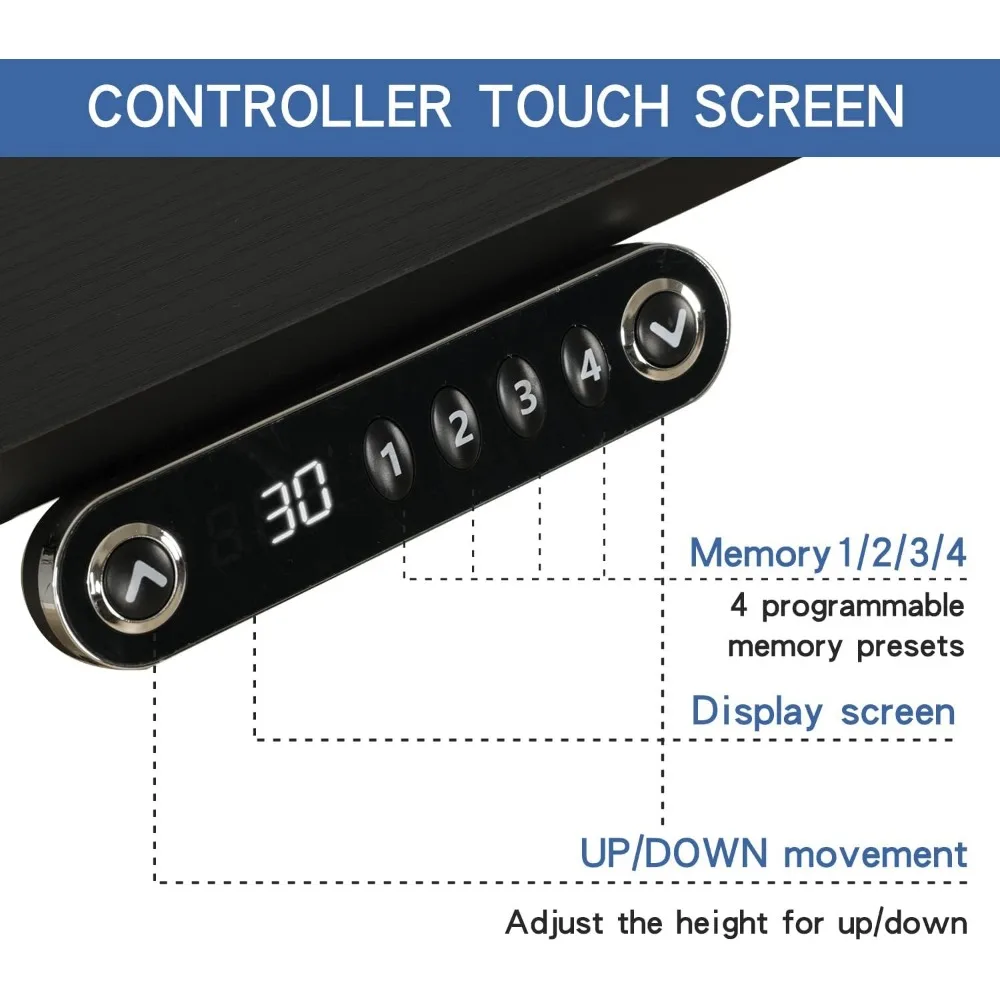 Adjustable Height Electric Standing Desk Inch Sit Stand Computer Desk with Splice Board, Stand Up Desk Table for Home Office