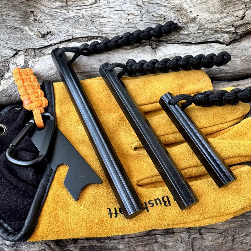 Hand Woven Rope Hexagonal Flint Magnesium Stick Outdoor Survival Flint Stick Wilderness Survival Flint Camping Tool Men's Gift