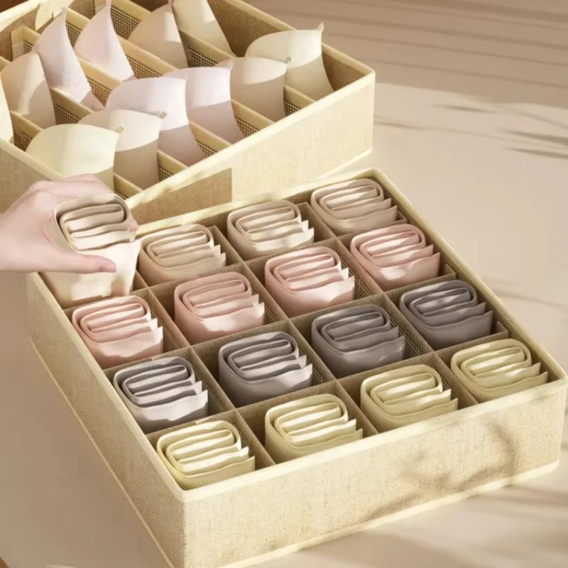 1pc Unterwäsche Lagerung Box Vlies Stoff Schublade Socke Lagerung Korb Große Kapazität Faltbare Division Box Kleiderschrank Veranstalter
