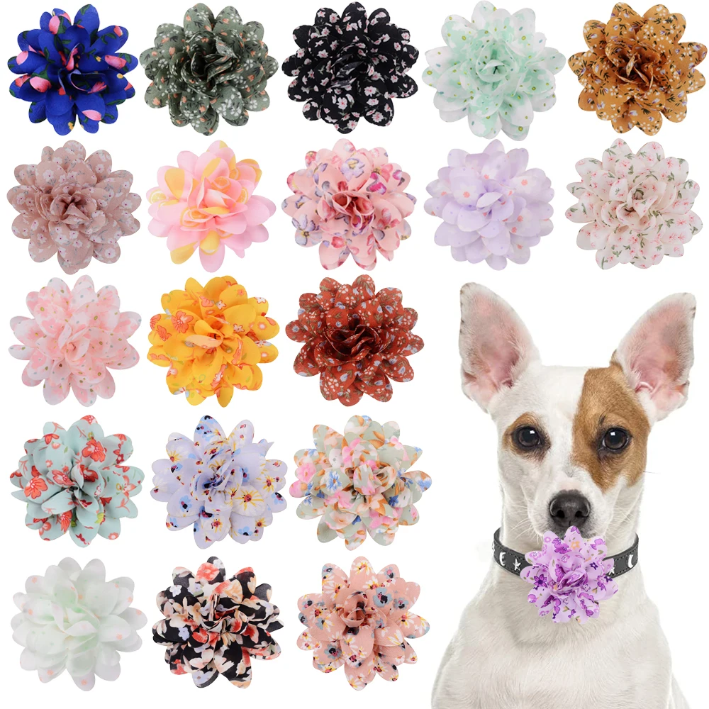 50/100pcs Dog Flower Collar Remove Dog Bowtie Collar Accessories Big Flower-Collar For Pets Bow Ties Collar For Small-Large Dog