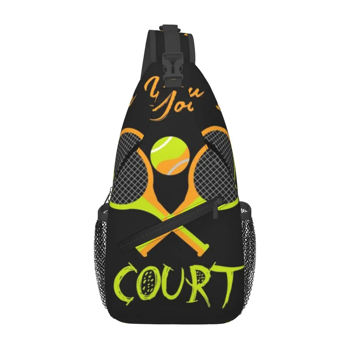 See You In Court Tennis Lover Gift Sling Backpack Sling Bag Traveling Chest Bag Daypack Men Crossbody Backpack Shoulder Bag