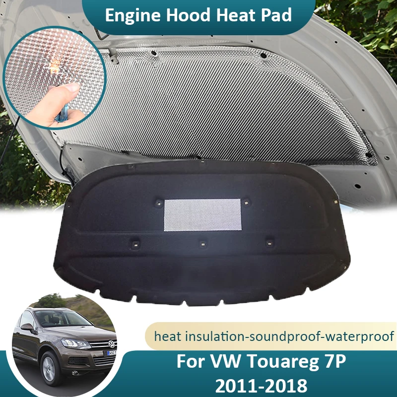 For VW Volkswagen Touareg 7P 2011 2012 2013 2014 2015 2016 2017 2018 Front Hood Engine Heat Sound Pad Insulation Cotton Cover