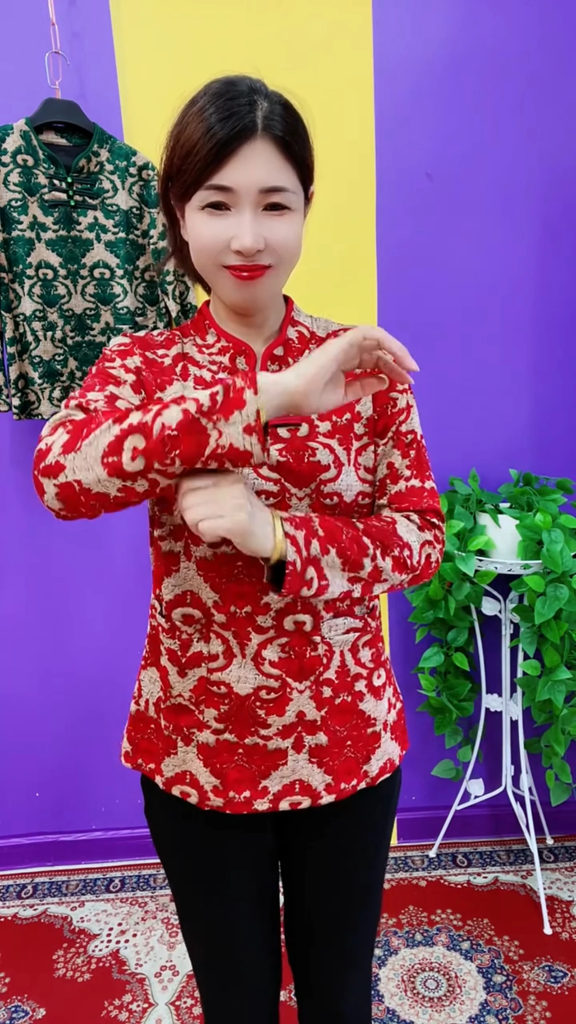 تطريز الأزهار طويل Sve Midi Dr زر حتى طبقة قاعدة Sle العرقية irt للنساء في منتصف العمر