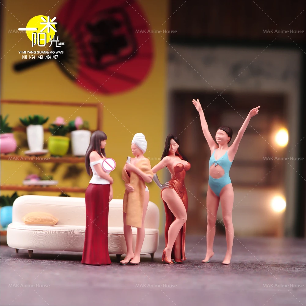 رسمت المنمنمات 1/87 1/64 1/43 1/24 1/18 مثير الحديثة بيكيني فستان Dathing الجمال المشهد نموذج لجسم المشهد الإبداعي ألعاب الدمى