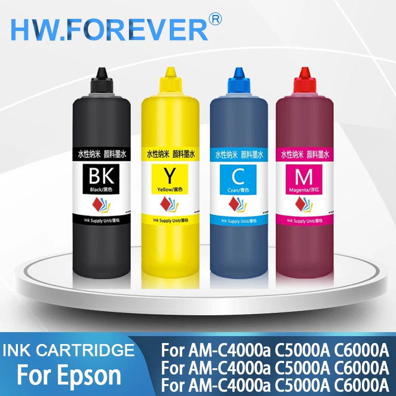 High Quality 500ML Refill Ink For Epson AM-C4000a C5000A C6000A Printer Pigment Dye Ink Vivid Color Refill Refillable Ink Kit