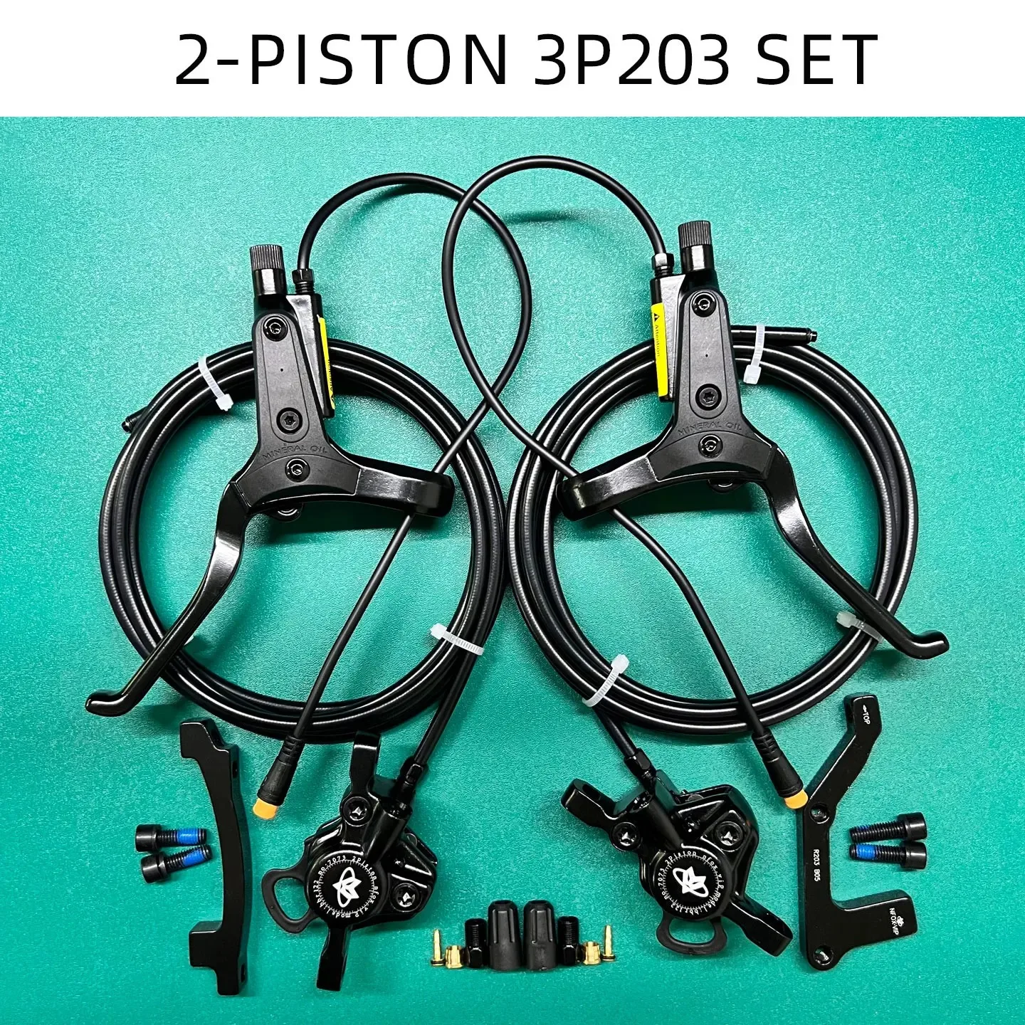 NFOX mountainbike hydraulische schijfremset SM2A vierzuigerremklauw elektrische scooter 2-pins 3-pins power-off hendel accessoires