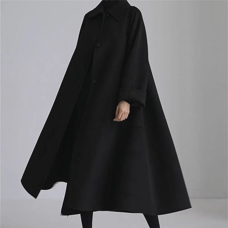 

New winter woolen coat loose fashion women's long cloak coat