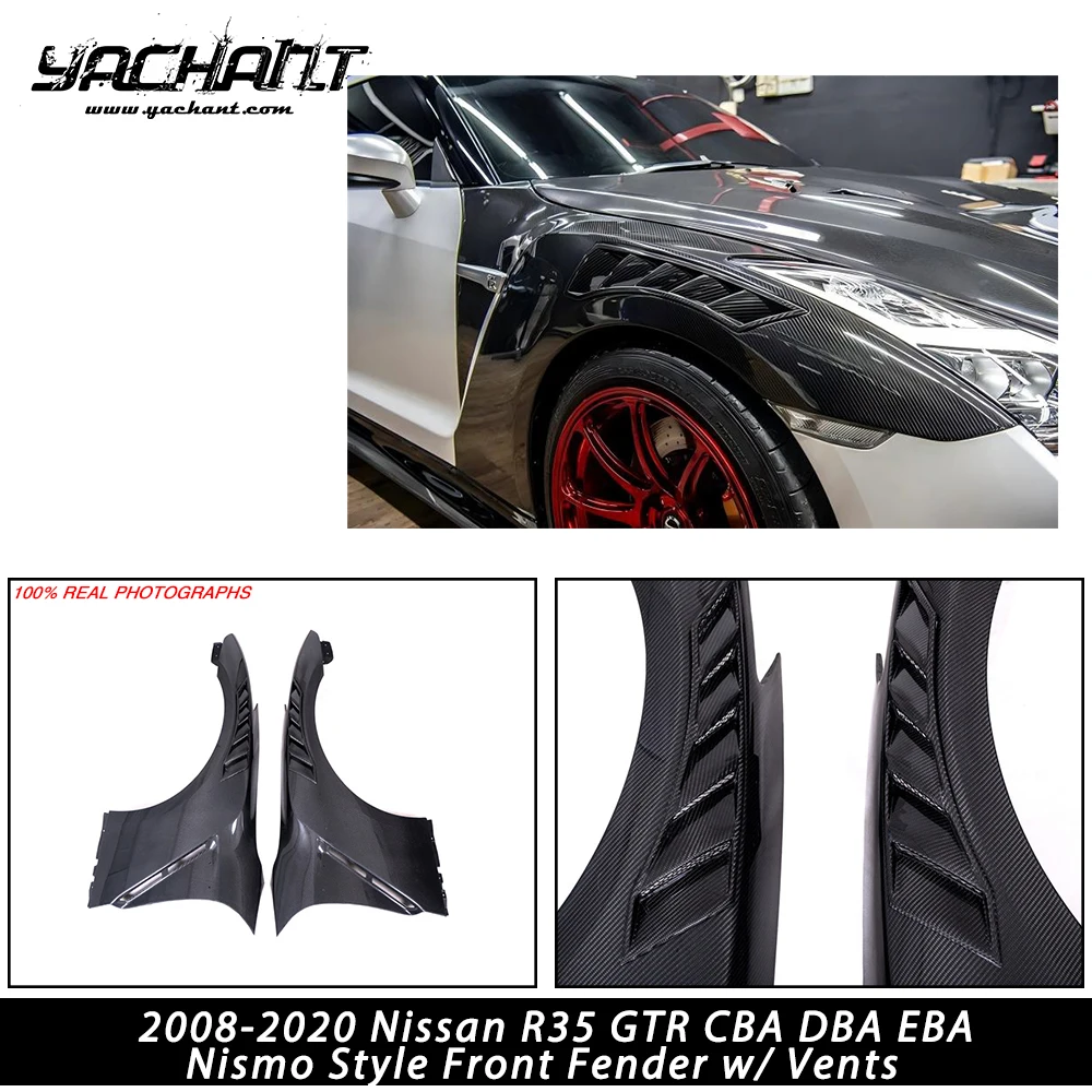 

CF Carbon Fiber Front Fender Fit For 2008-2020 Nissan R35 GTR CBA DBA EBA NSM Style Front Fender w/ Vents
