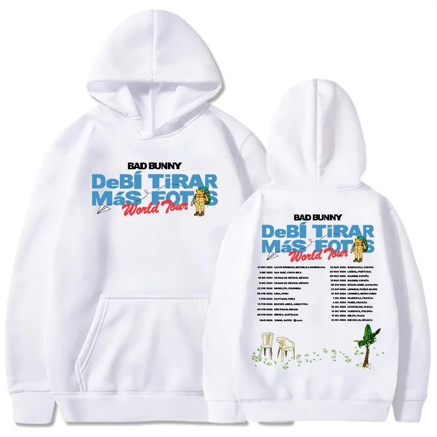 Bad Bunny Deb Í Tirar M Á S Fotos جولة حول العالم هوديس ألبوم 2025 جديد هوديس الخريف/الشتاء الرجال النساء نمط أغطية رأس مطبوعة