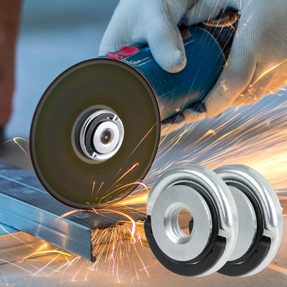 

2 шт. для угловой шлифовальной машины M14, фланцевая гайка, внутренняя и внешняя быстросъемная стопорная гайка, замена для аксессуаров для угловой шлифовальной машины 45 мм