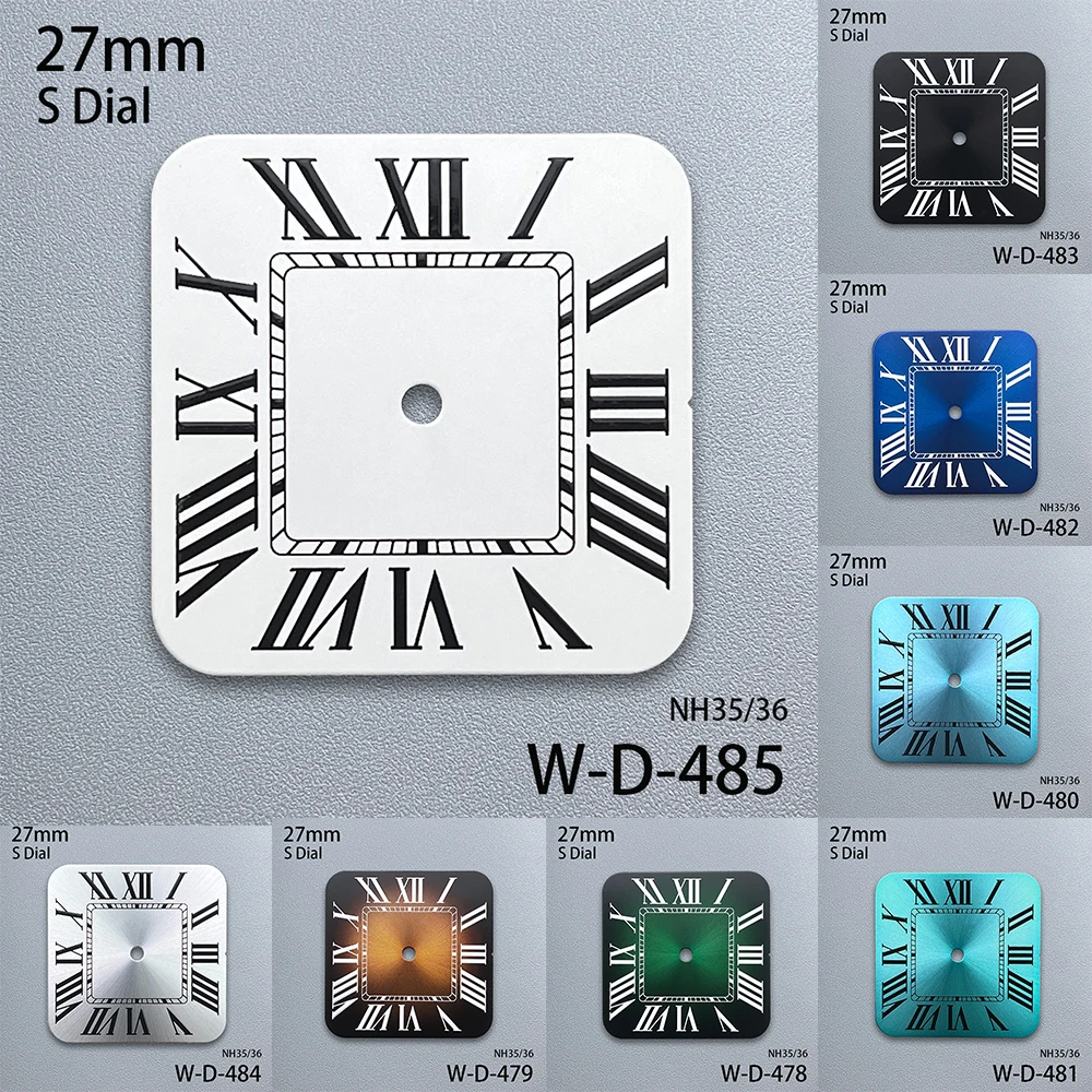 

27mm S Logo Square Dial Fit NH35/NH36/4R/7S Japanese Movement Sunray/Matte High-Quality Dial Watch Modification Accessories
