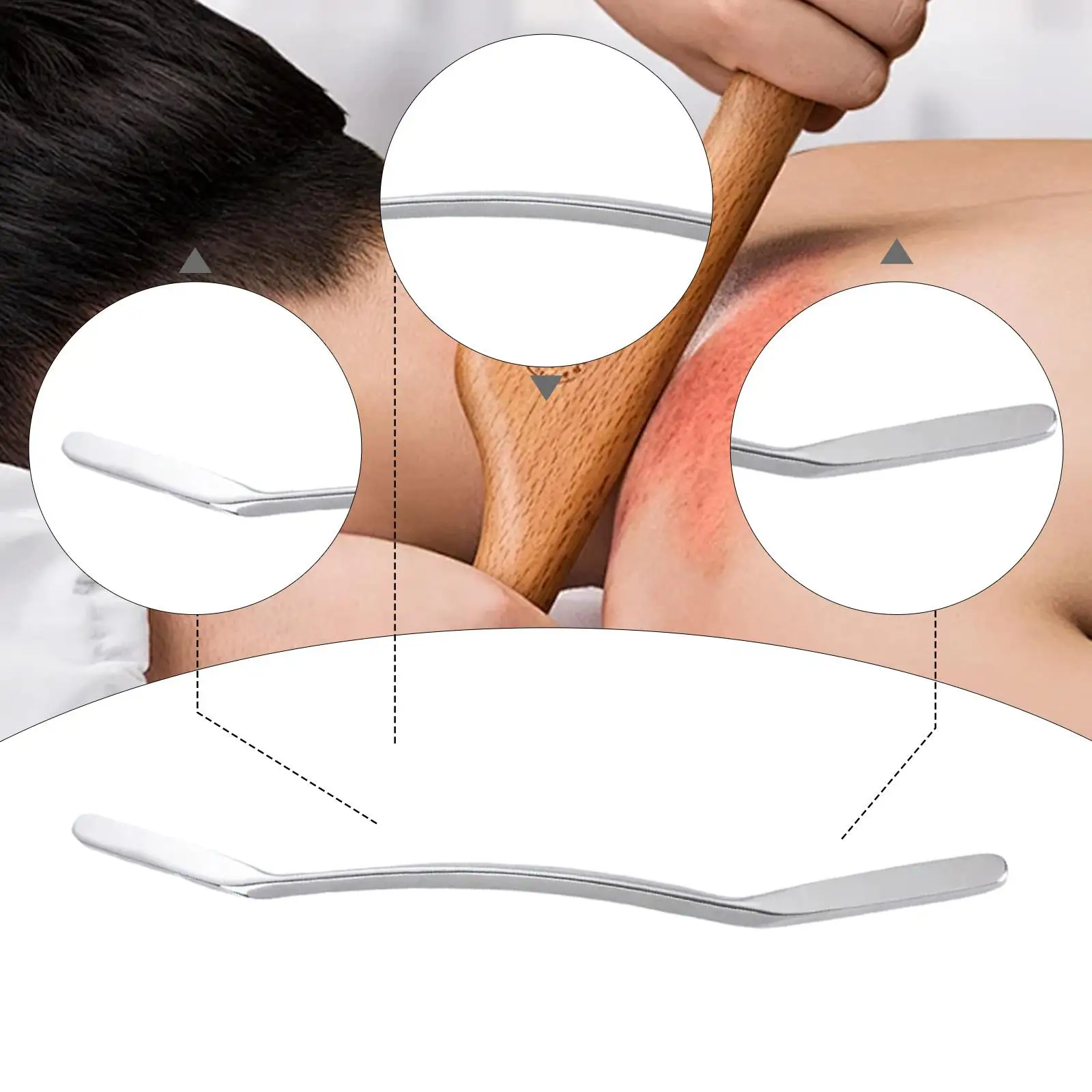 Gua Sha Massage Tool Manual Smooth Multifunctional Professional Stainless Steel Muscle Scraper for Neck Full Body Elbow Body Leg