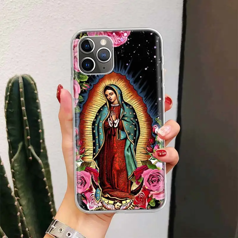 Virgin De Guadalupe Virgen Mary For iPhone 16 15 14 13 12 11 Pro Max Phone Case X XS XR 7 Plus Print 8 SE Apple Fundas Cover Coq