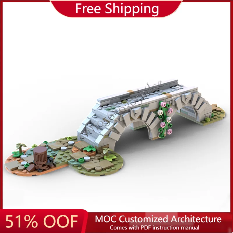 

317 Parts MOC Medieval Stone Bridge Modular Model Building Blocks Sets Education Assembly Bricks Toys For Kids Christmas Gifts