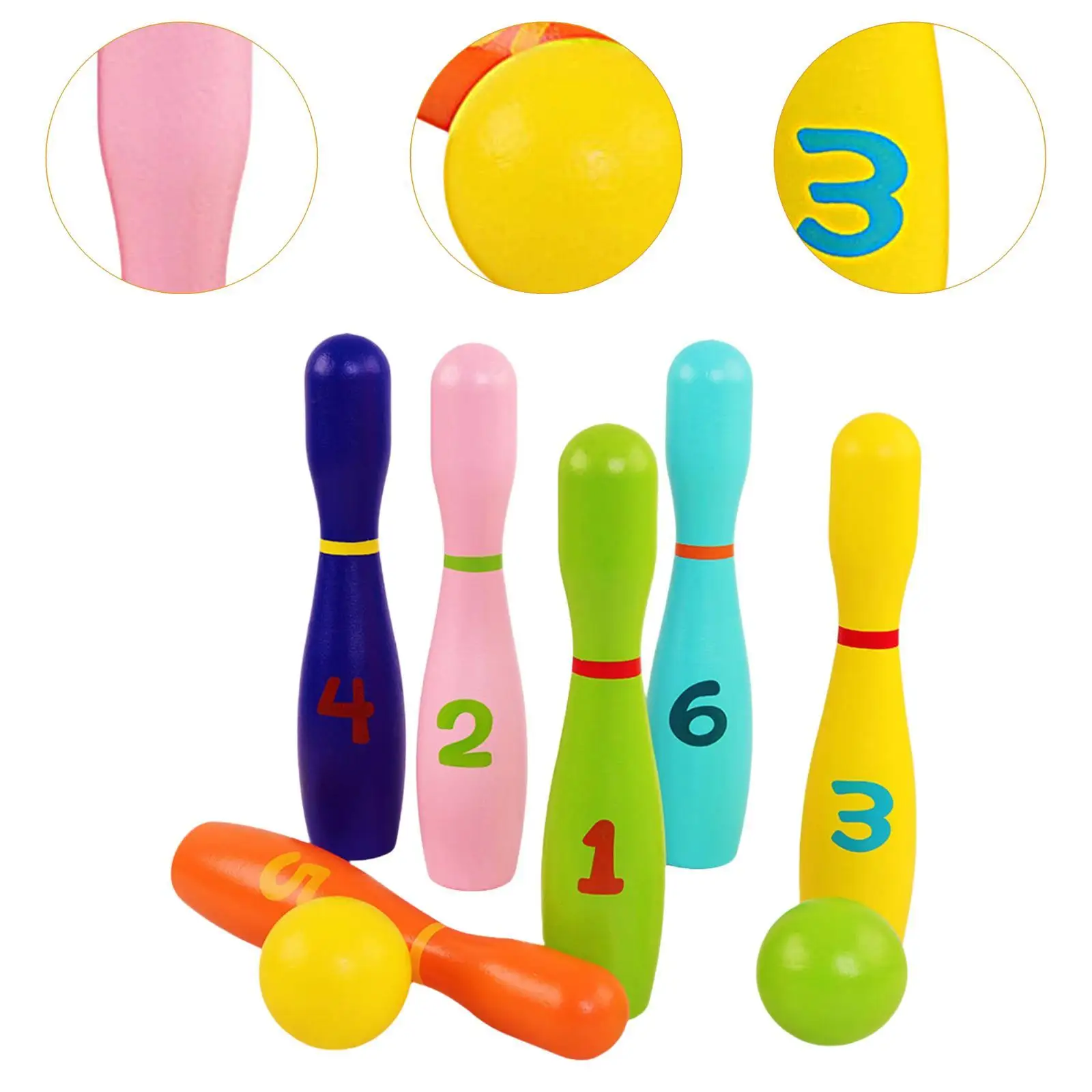 Bowlingset voor kinderen Vroege ontwikkeling Balans Houten bowlingspel Rekwisieten Indoor activiteitenspel voor geschenken Speelspeelgoed Vloertuin