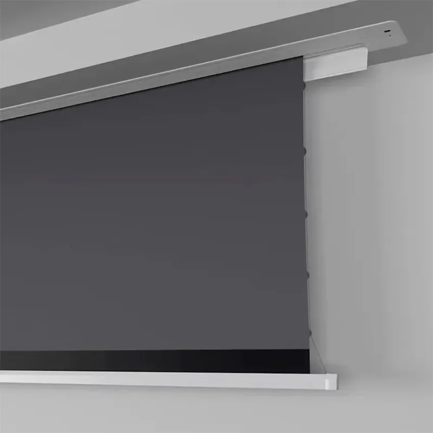 Smart Electric Ceiling Recessed Projector Screen ALR Black Diamond Motorized Projector Curtain Tab Tension Ceiling Mount 8K 3D