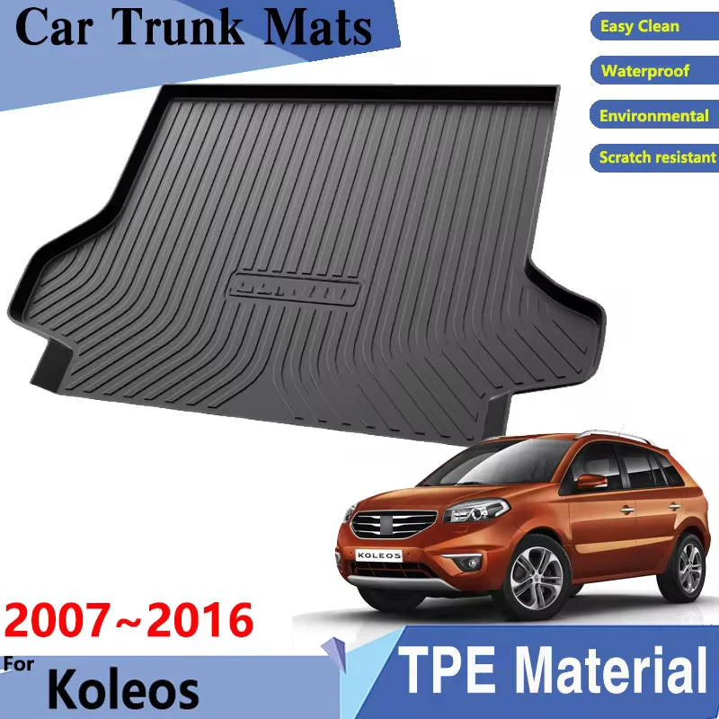 Car Trunk Mats For Renault Koleos 2009 Accessories Samsung QM5 HY 2007~2016 MK1 Car Rear Cargo Tray Trunk Rear Pads Accessories