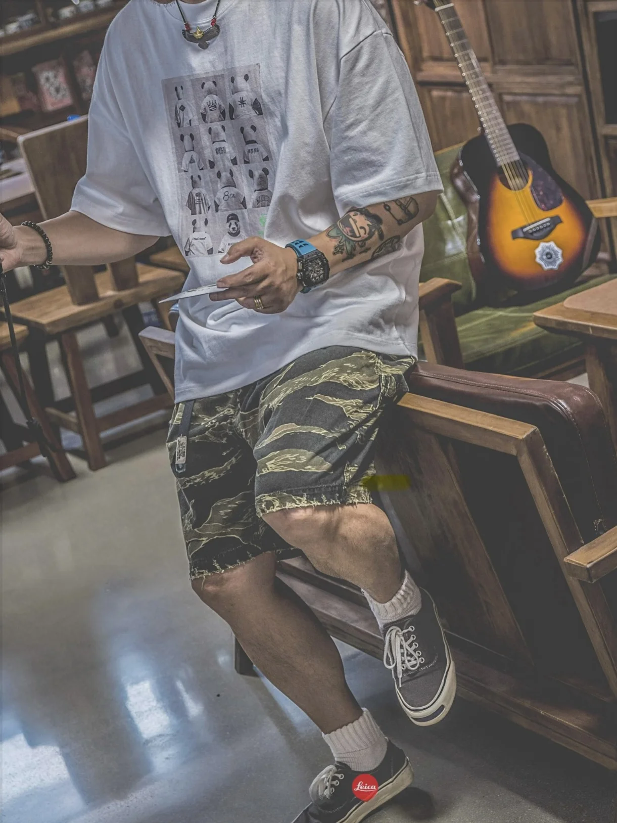 

Chengdu Limited Edition MADN Print T-irt ort Sve Youth Cotton Comfortable Breathable round Ne T-irt Animal Pattern