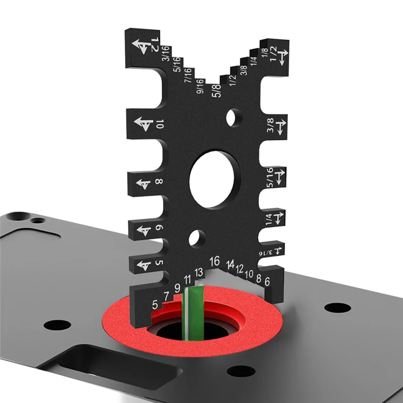 

A96I-Dovetail Jig - Woodworking Tenon-Gaps Gauge Measuring Card Aluminum Alloy Depth Gauge For Tenon Cutter, Router Bit Easy To