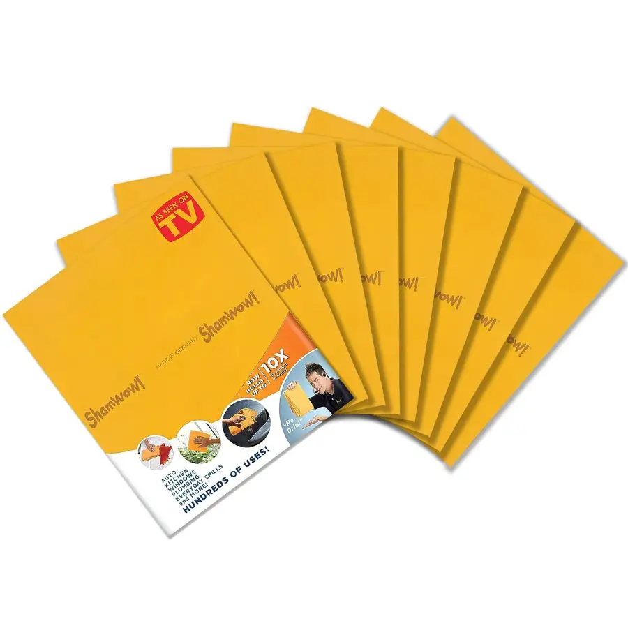 

Супер впитывающая многоцелевая чистящая ткань Shamwow Shamwow из замши, вмещает 10-кратный вес в жидкости, можно стирать в машине, нет