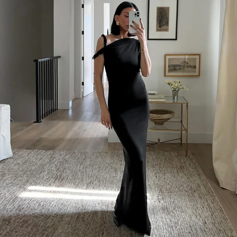 Gtpdpllt Asymmetrical Twist One Shoulder Maxi Long Dress Kylie Jenner Outfits Elegant Sexy Summer Party Dresses For Women 2024