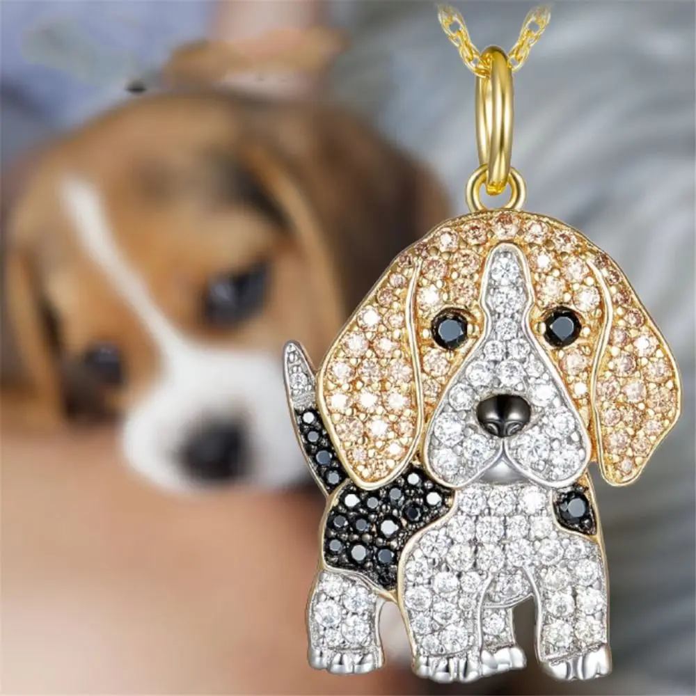 Exquisite French Bulldog Beagle Pendant Rhinestone Poodle Pet Puppy Necklace Cute Shiba Inu Dog Necklace Memorial Gift