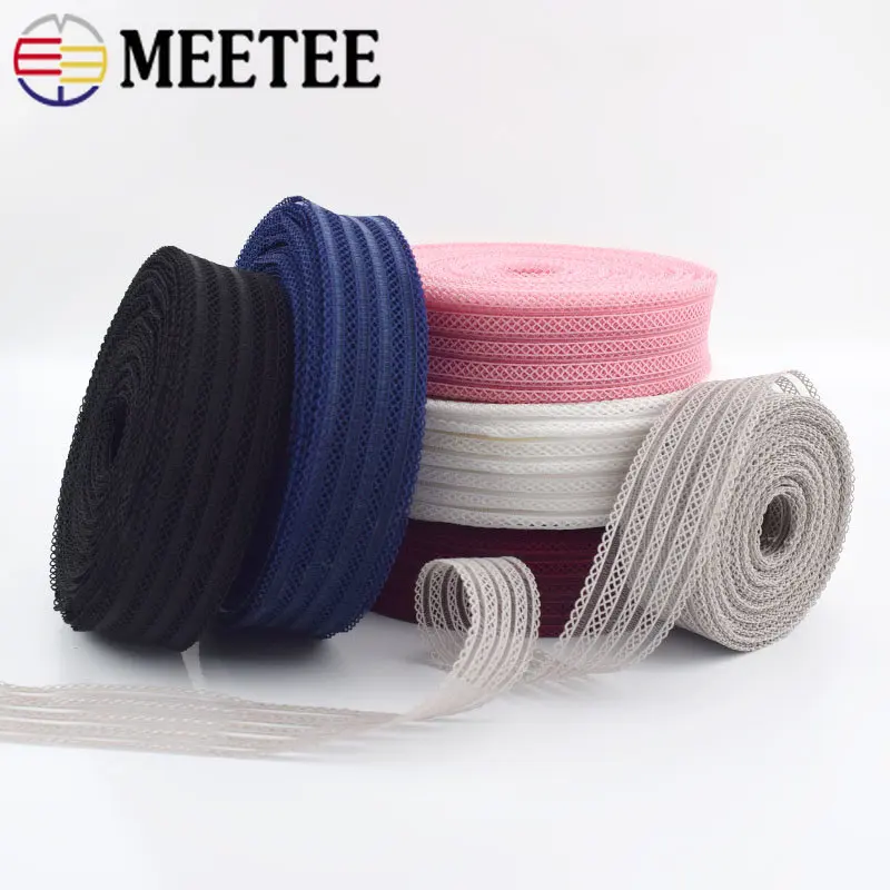 10/20Yards Meetee 18/35mm Elastic Bands Lace Mesh Trim Webbing Ribbon Underwear Strap Bag Clothing DIY Sewing Accessories