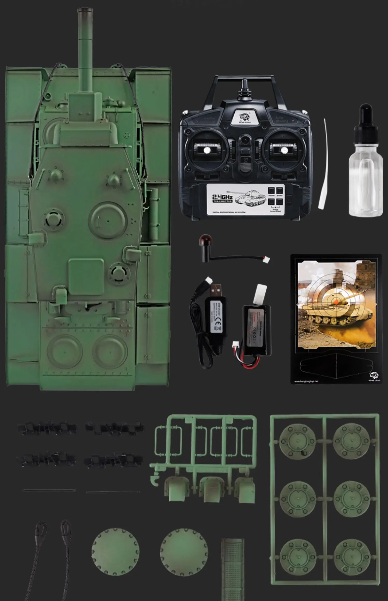 Henglong – char télécommandé à l'échelle 1/16, modèle militaire électrique avec pistes pour fumer, grande voiture jouet en alliage pour garçons