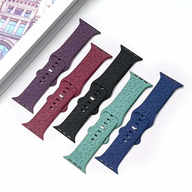 

Заводской классический силиконовый резиновый умный ремешок для часов, полная серия, ремешок с леопардовым принтом