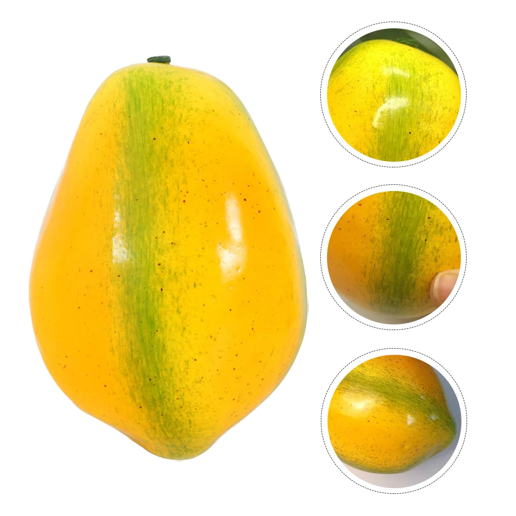 Household Simulation Papaya Model Models Lifelike Fruit Foam Artificial for Crafts Yellow Props