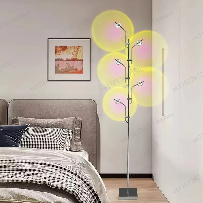 Sunset Projection Lamp, Rainbow Atmosphere Night Light, Floor Sunset Light for Bedroom Background Wall Home Decor