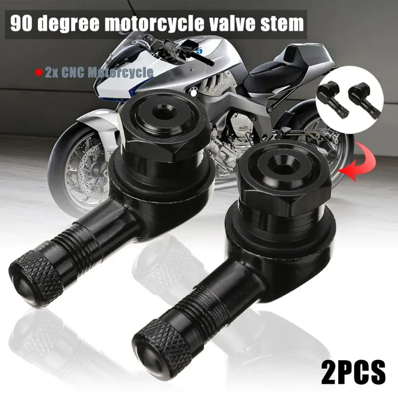 1/2PCS Aluminum Alloy Valve Motorcycle Rim 90 Degree Angle Motorcycle Wheel Tire Tubeless Valve Stems For Rim Wheel Parts