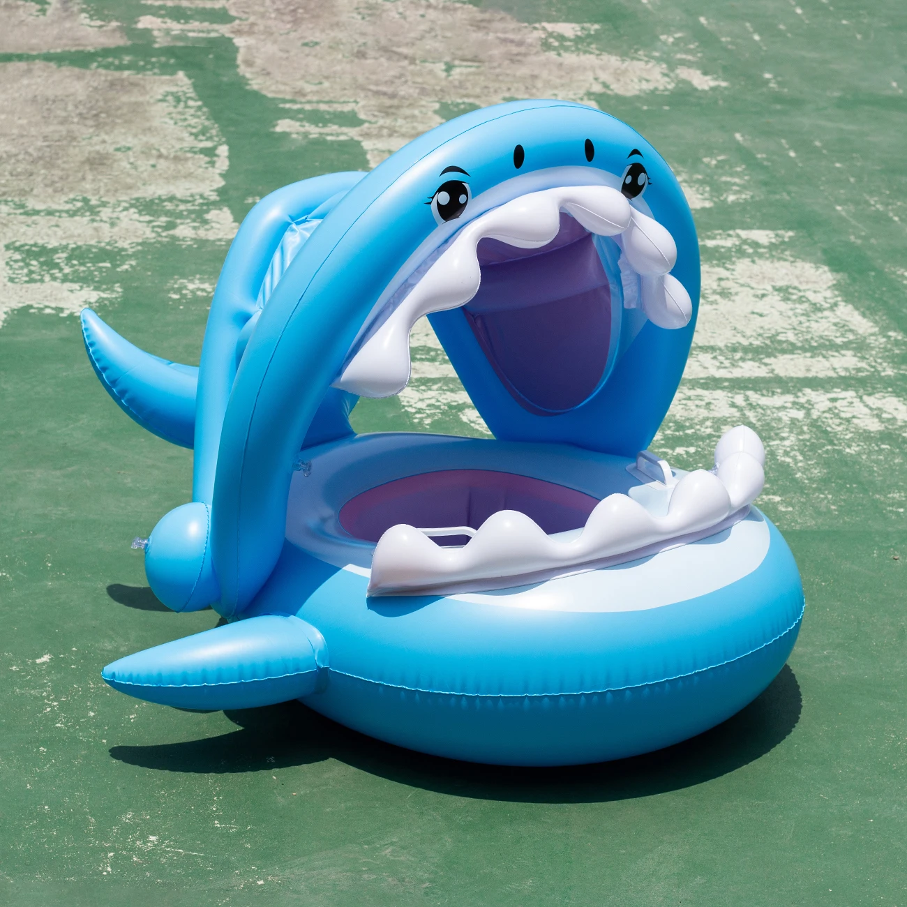1PC Canopy Shade Shark Float Seat – ultimatives Sommerwasserspielzeug für Kinder, tragbarer und kindersicherer Poolschwimmer