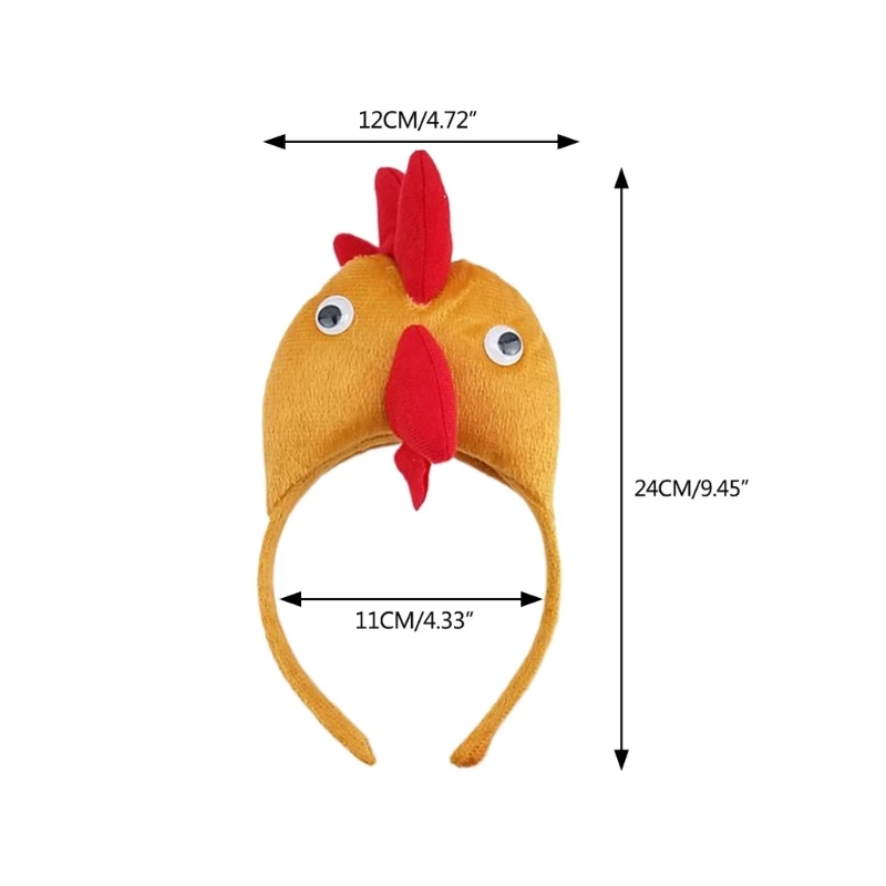 3PCS Halloween Rooster Costumes Costume Rooster Headbands Tail and Bowtie Halloween Chicken Dress Up for Kid Birthday