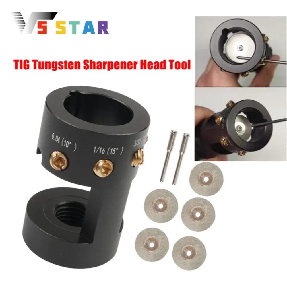 

Изготовленная точилка для вольфрамовых электродов TIG из алюминиевого сплава, шлифовальная головка, инструмент с отрезным слотом, многоугольные и смещенные отверстия, черный
