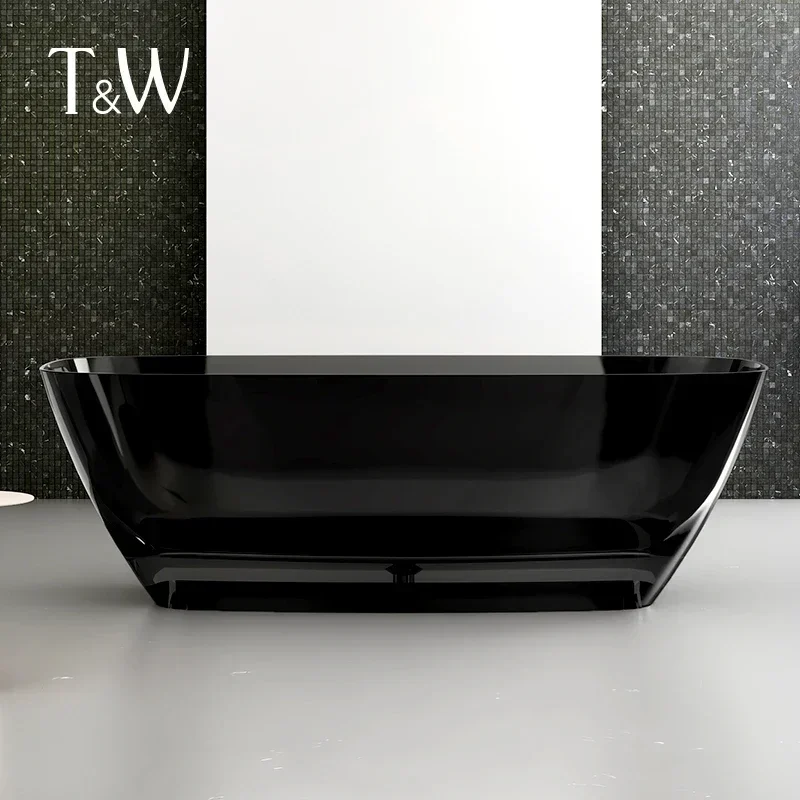 

B Transparent bathtub household detached small apartment colored resin glass hotel bed and breakfast double bathtub