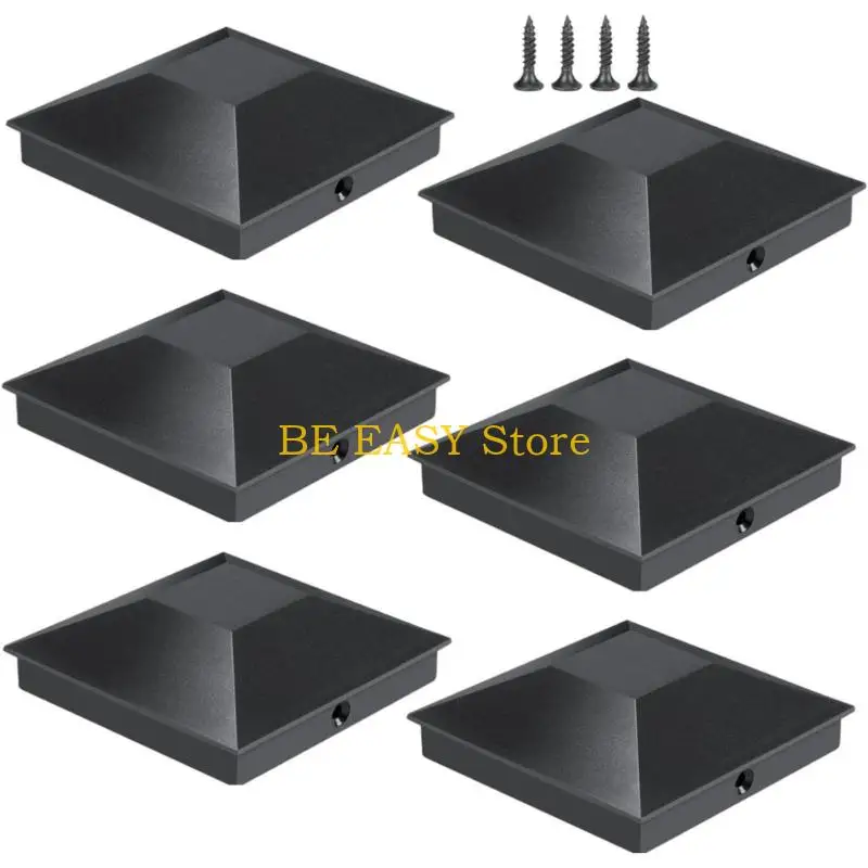 E28F 3.5 Inch Wood Base Stick Covers Guard Protector Light Blocking Plastic Top With Pyramid Water Drain Build For Fence Base