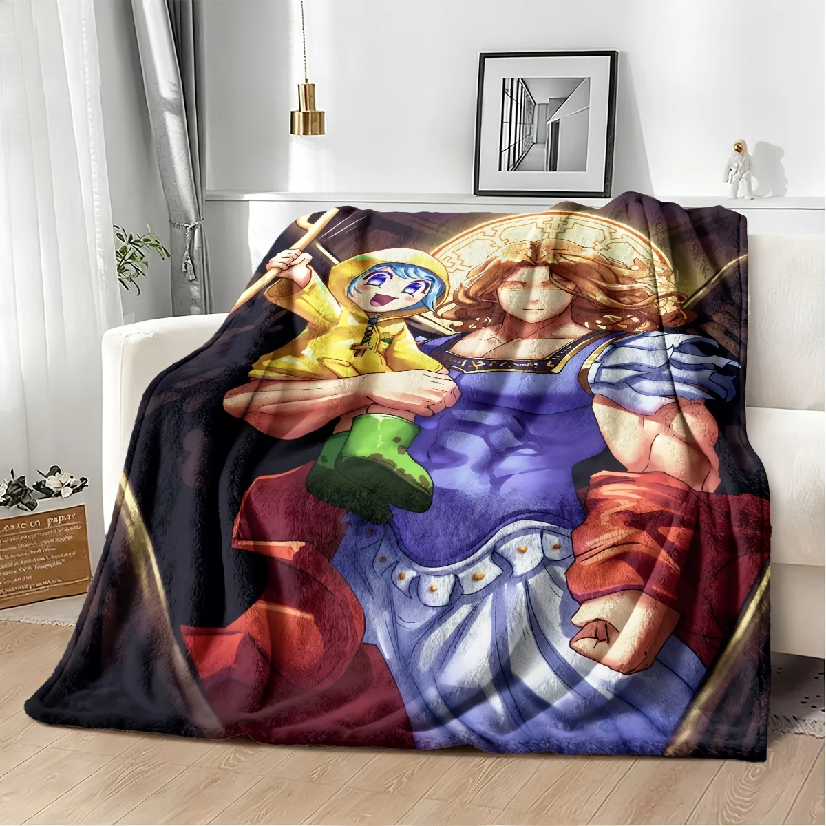 Large Anime Manga Character Blanket Throw  150x230cm Cozy Anime Pop Culture Gift for Bedroom Sofa Decor