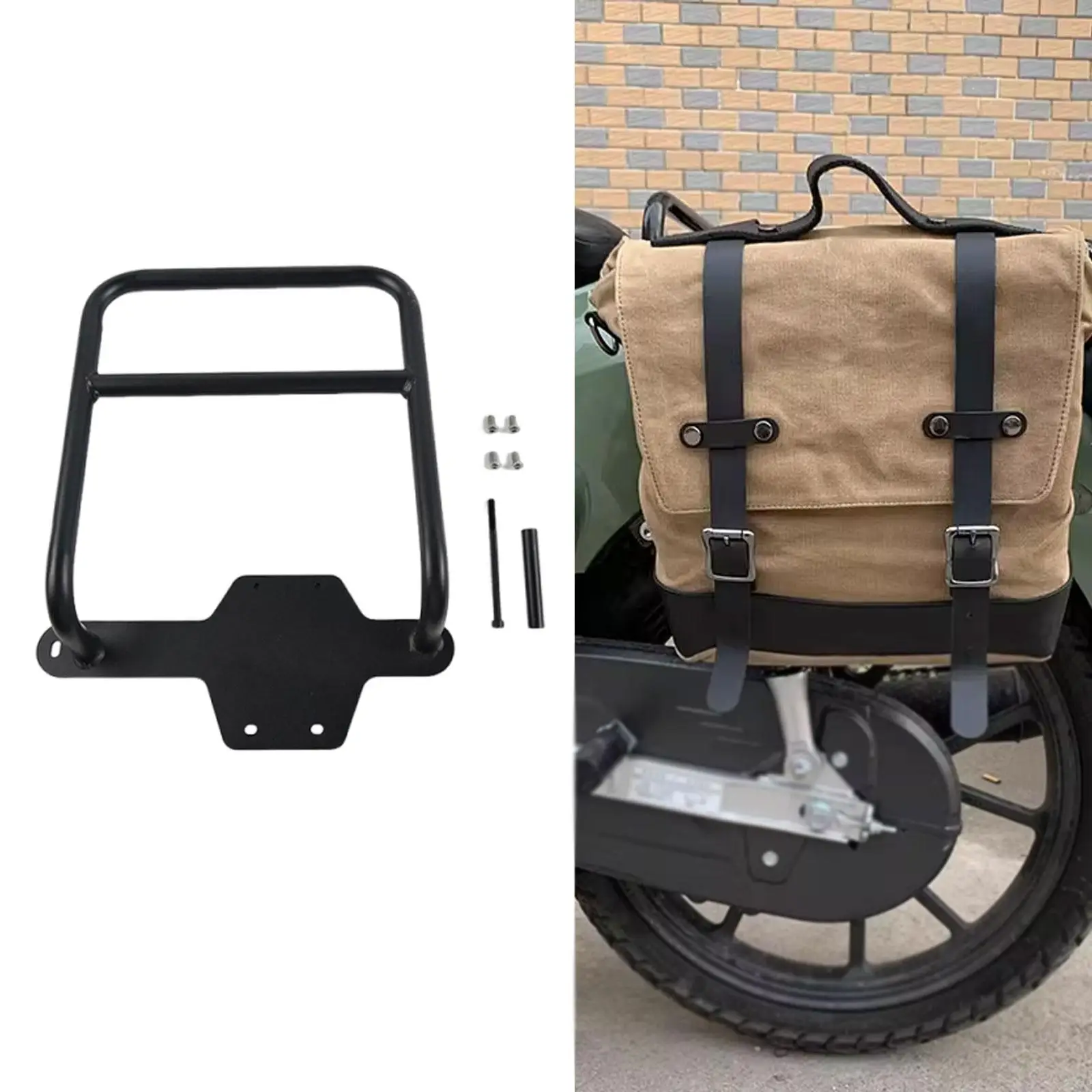 Soporte de bolsas laterales para motocicleta, fácil instalación, portátil, accesorios para motocicleta, soporte para bolsa de sillín para accesorio Honda ct125