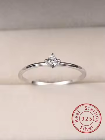 925 Sterling Silver Round Zircon Simple Rings for Women Gift Original Wedding Ring High Quality Gold Color Fine Jewelry