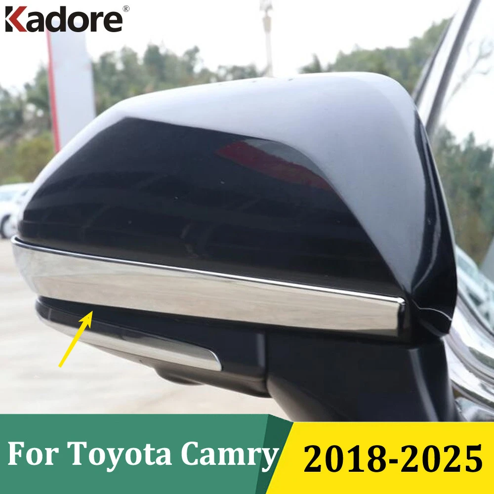 

For Toyota Camry 2018-2025 Chrome Side Door Rearview Mirror Trim Frame Cover Trim Car Exterior Accessories