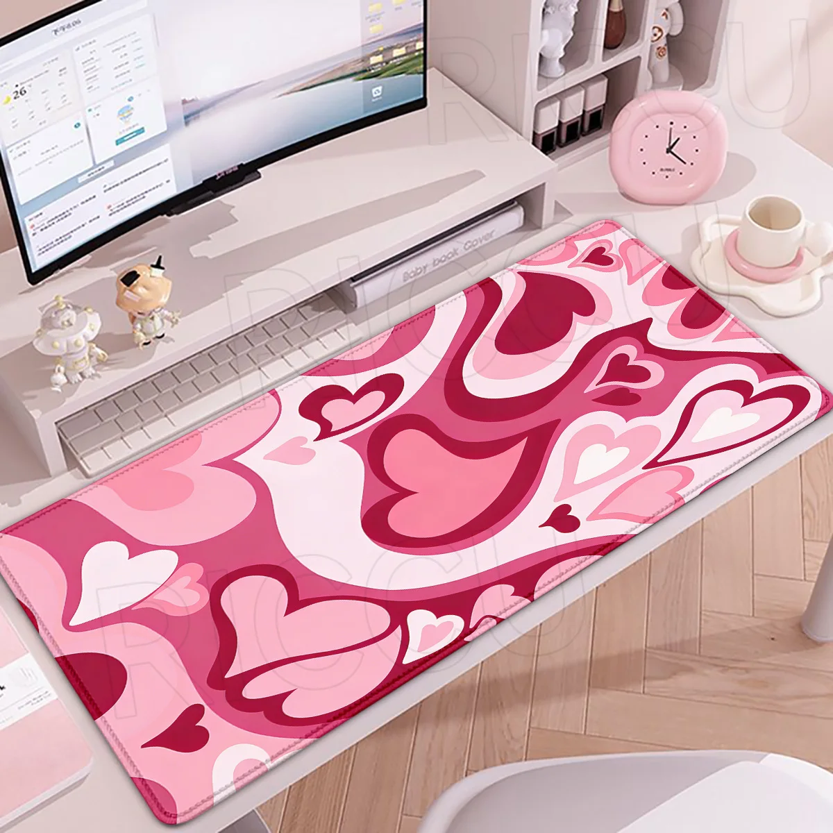 

Игровой коврик для мыши XXL в форме сердца с граффити, нескользящий, 400x900 мм, резиновый, для игрового компьютера, клавиатуры, стола, коврик для геймеров