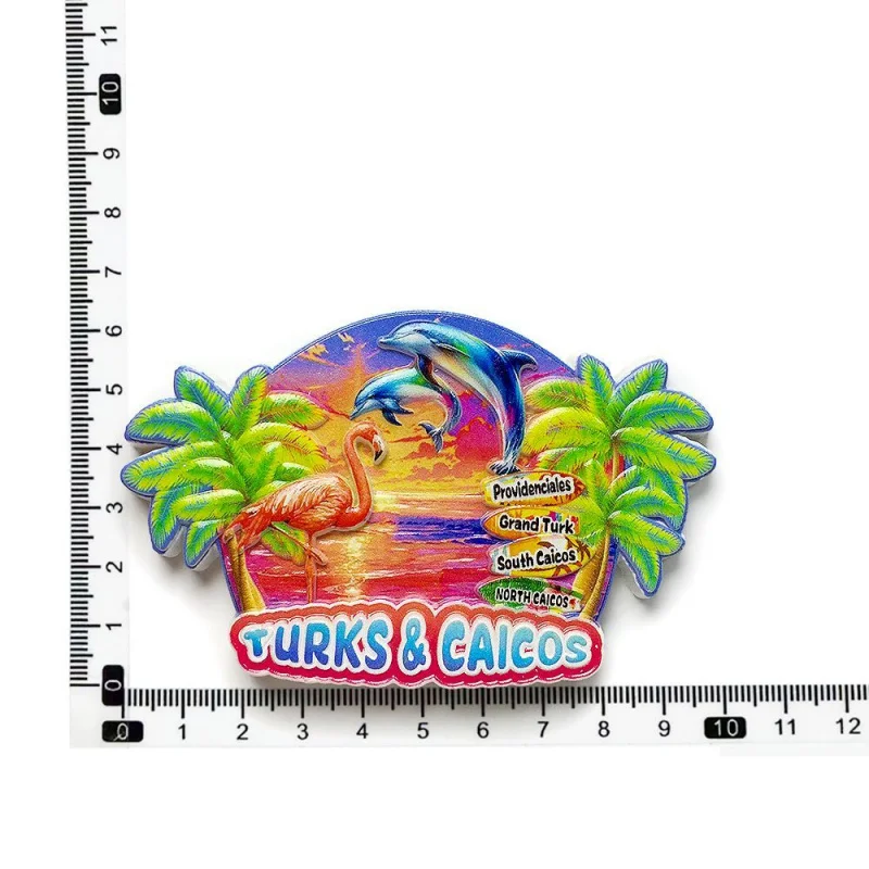 Turks and Caicos Islands Souvenir Flamingo Travel Creative Personalized Magnet Gift Hot-Selling Fridge Magnet