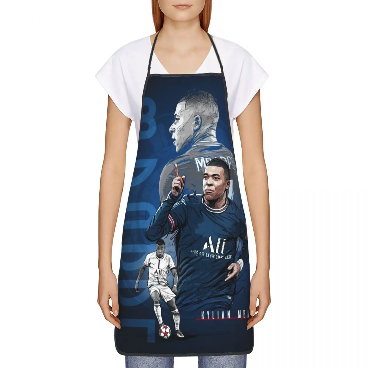 Football Mbappes Funny Aprons for Women Men Soccer Gift Adult Unisex Kitchen Chef Bib Tablier Cuisine Cooking Baking Painting