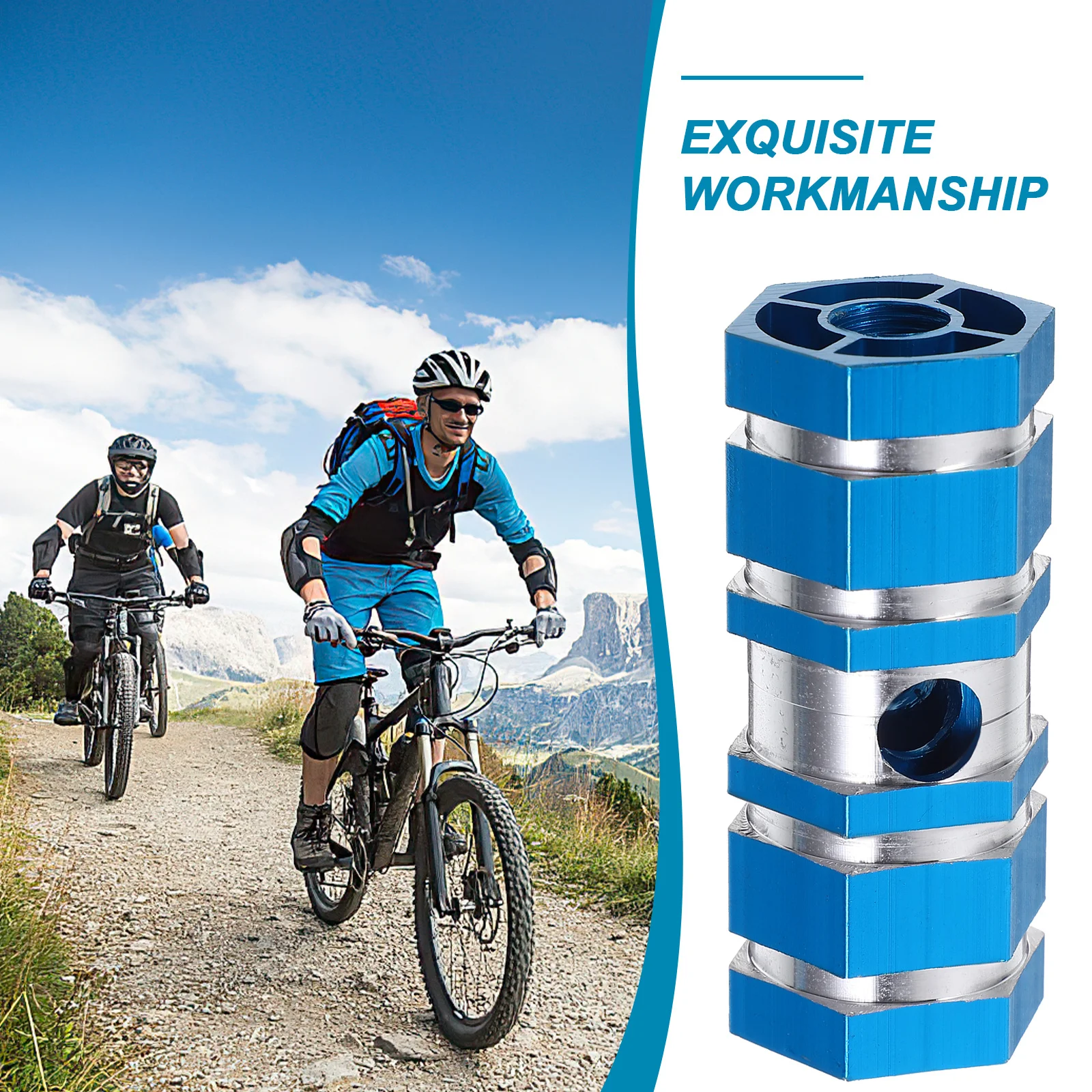 

Pair Aluminum Alloy Rear Seat Axle Pegs Blue Durable Sturdy Bike Pegs for Fixed Gear Mountain Bike Pedal Footpeg