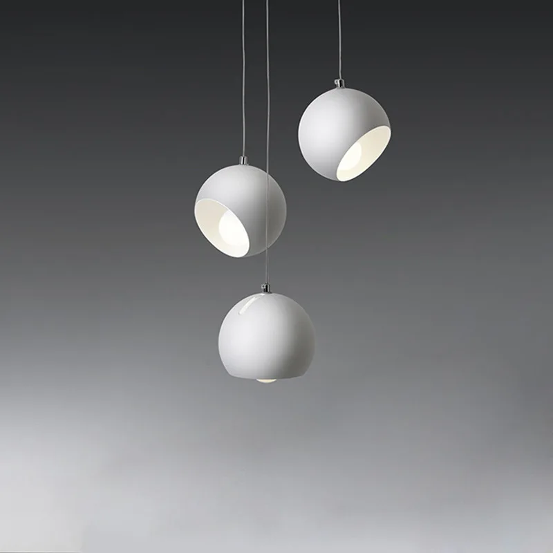 Nordic Round Ball Ceiling Pendant Light Postmodern Parlor Three Headed Dining Room Bar Creative Art Bedroom Bedhead Hanging Lamp