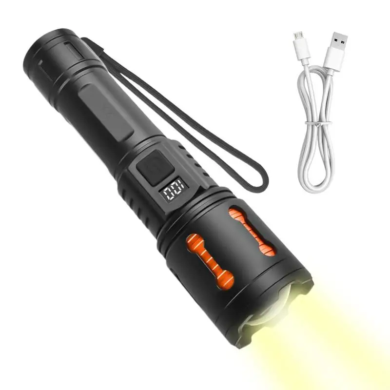 

Rechargeable Flashlights Digital Display Torch Waterproof Powerful Digital Display Flashlight With 3 Modes For Camping Home