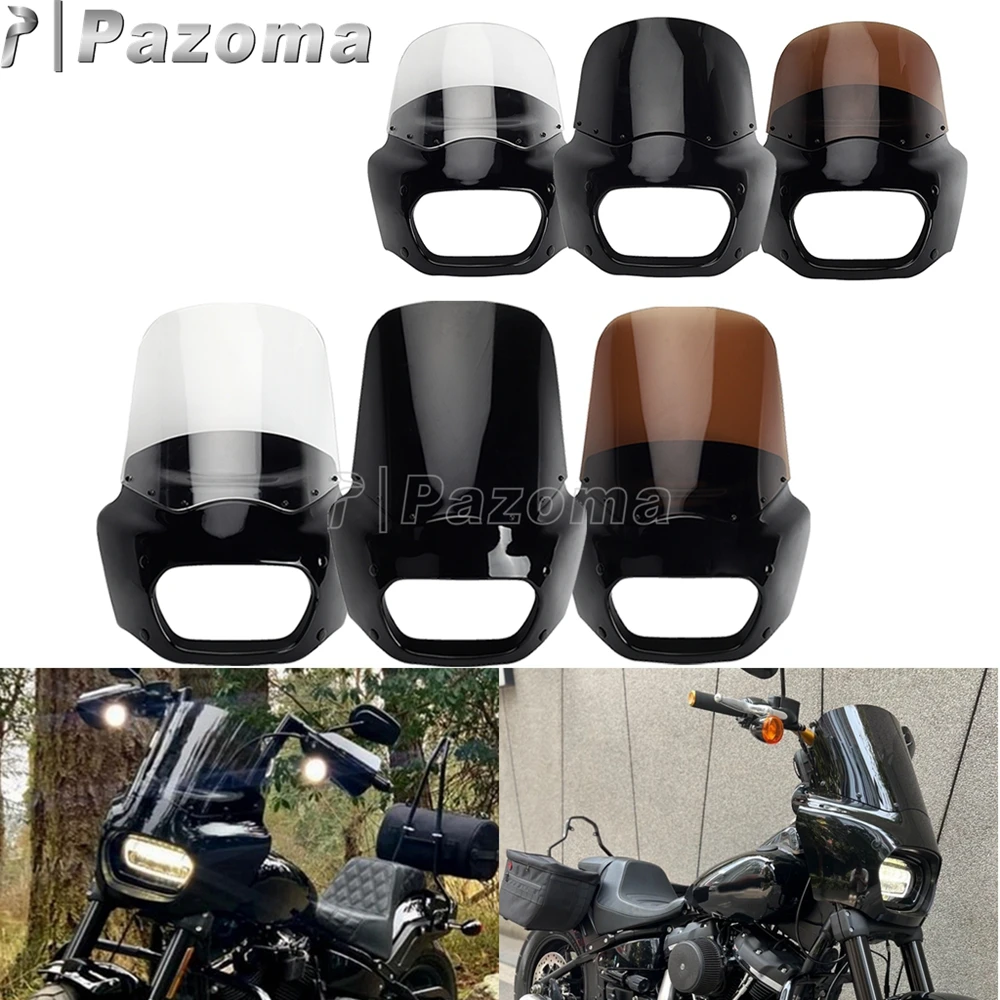 

Для Harley Softail Fat Bob обтекатель фары мотоцикла 11 "15" лобовое стекло подходит для FXFB 2018-2019 114 FXFBS 2018-23